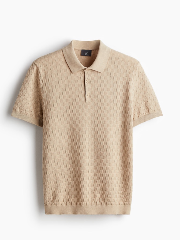 Luxurious Elevated Louis Vuitton Pattern Textured Polo